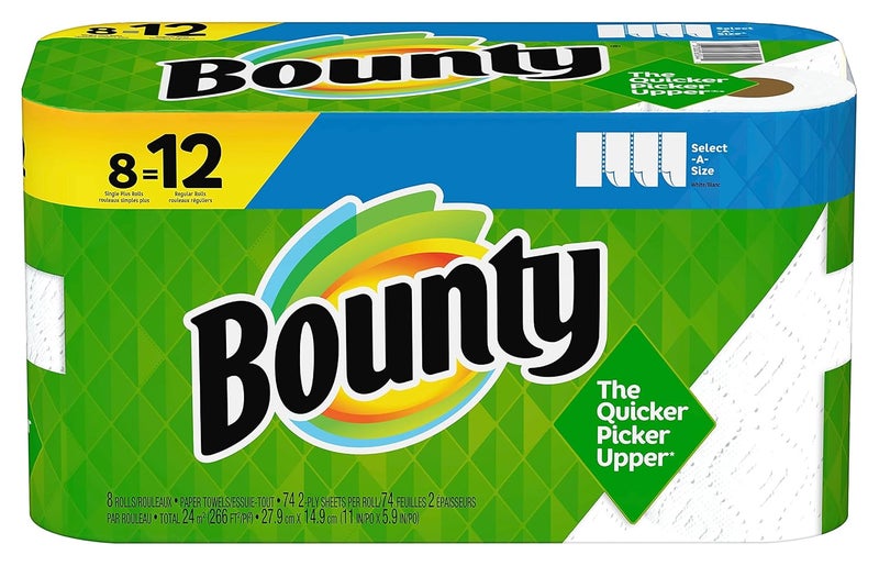 Bounty - Paper Towels - Select-A-Size Paper Towels - 9.49" x 19.02" x 10.98" - 19.02" x 10.98" x 9.49" - White - Image 1
